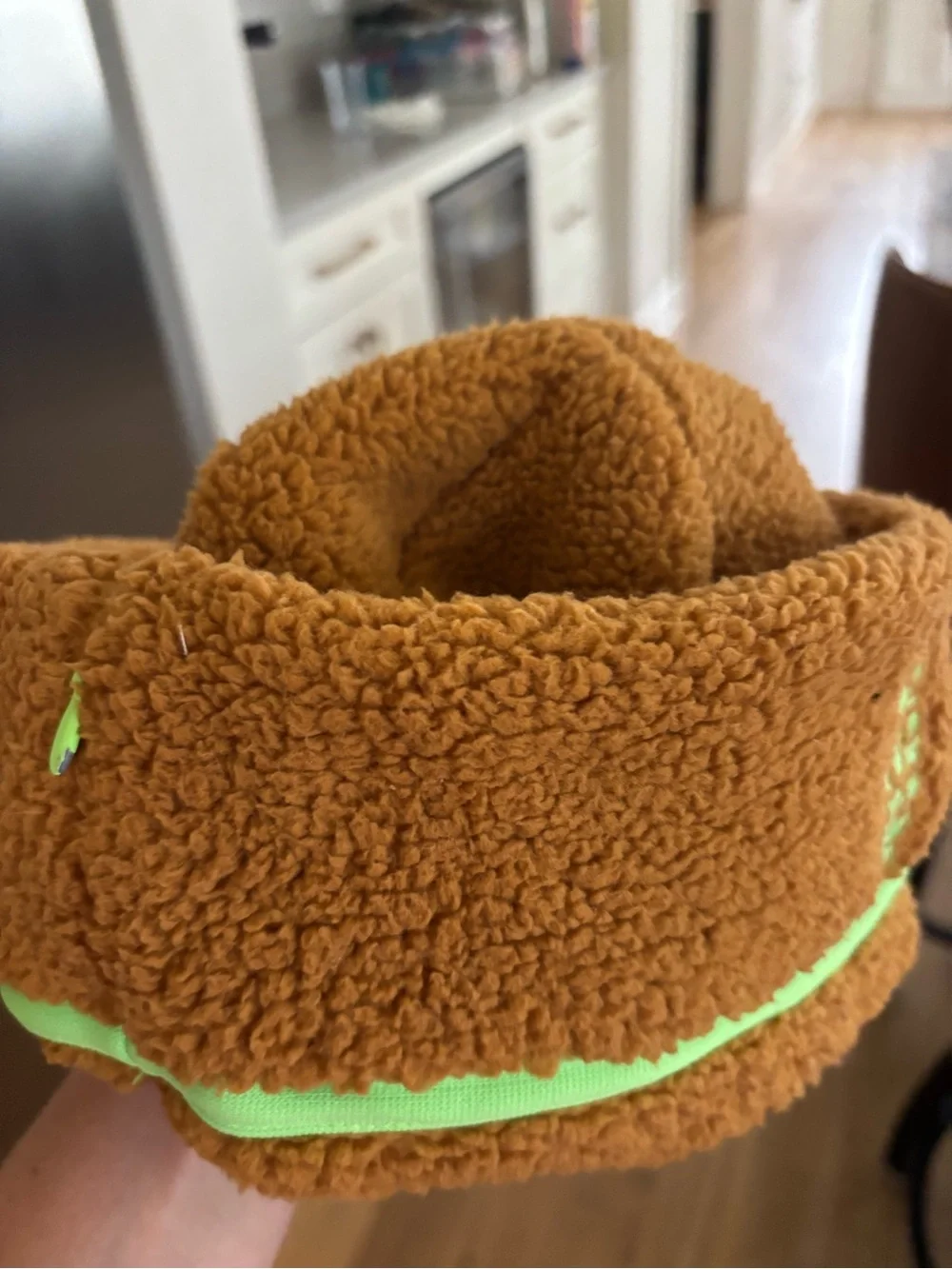 Free People Sherpa Bucket Hat in Rust with Olive Trim